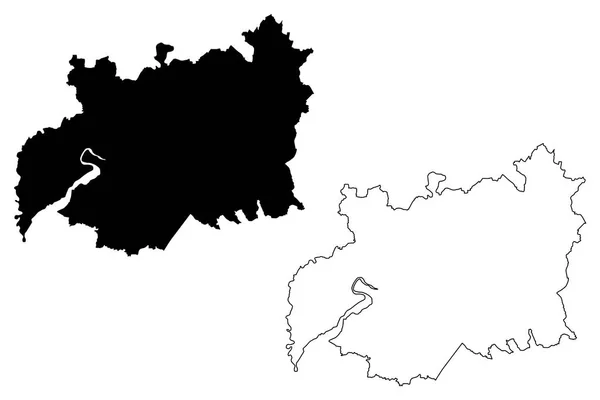 Gloucestershire United Kingdom England Non Metropolitan County Shire County Map — Stock Vector