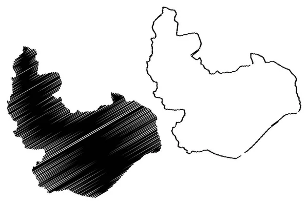 プラトー状態 下位区分のナイジェリア ナイジェリア連合州 地図ベクトル図 フリーハンド スケッチ高原マップ — ストックベクタ