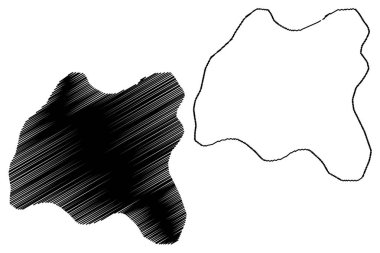 Harari bölgesi (Etiyopya Federal Demokratik Cumhuriyeti, Afrika Boynuzu, bölgeler ve Etiyopya chartered şehirler) harita vektör çizim, karalama kroki Harari insanların ulusal bölgesel harita