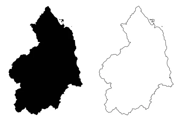 Northumberland Reino Unido Inglaterra Condado Não Metropolitano Condado Shire Mapa —  Vetores de Stock