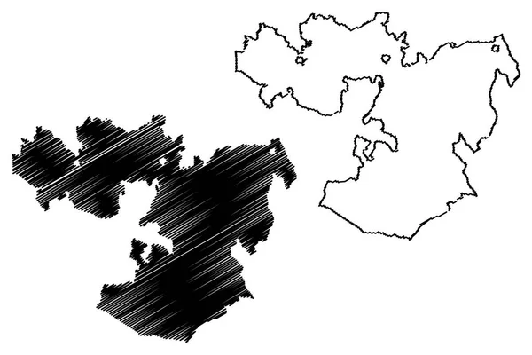 奥罗莫地区 埃塞俄比亚联邦民主共和国 非洲之角 地区和埃塞俄比亚的特许城市 地图向量例证 涂鸦素描奥罗米亚地图 — 图库矢量图片
