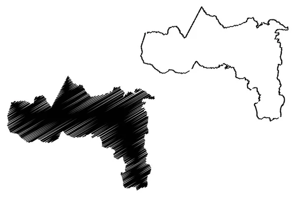 Región Tigray República Democrática Federal Etiopía Cuerno África Regiones Ciudades — Vector de stock