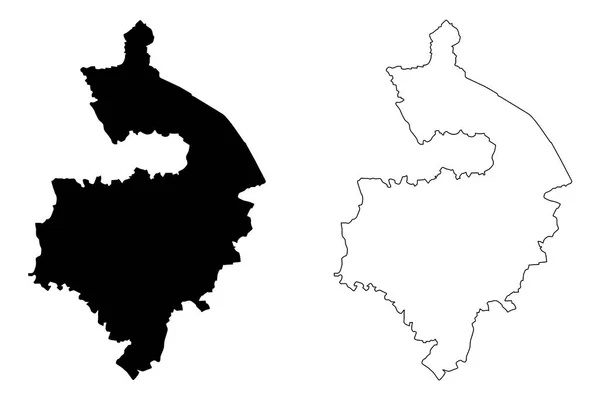 Warwickshire Reino Unido Inglaterra Condado Metropolitano Condado Shire Mapa Vector — Vector de stock
