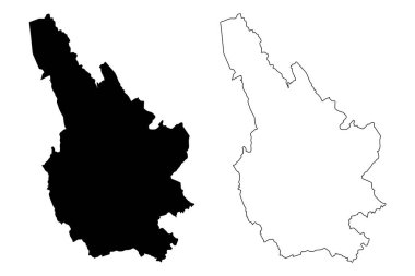 Caerphilly (İngiltere, Galler, Cymru, asıl adı alanları Galler) harita vektör çizim, karalama taslak Caerphilly İlçe ilçe harita