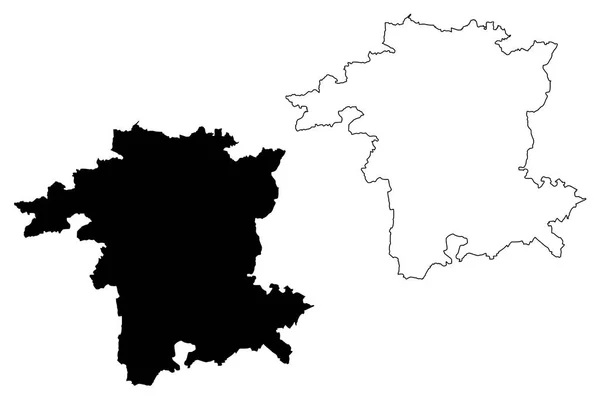 Worcestershire Reino Unido Inglaterra Condado Metropolitano Condado Shire Mapa Vector — Archivo Imágenes Vectoriales