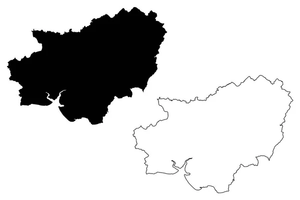 Carmarthenshire Velká Británie Wales Cymru Hlavní Oblastí Walesu Mapa Vektorové — Stockový vektor