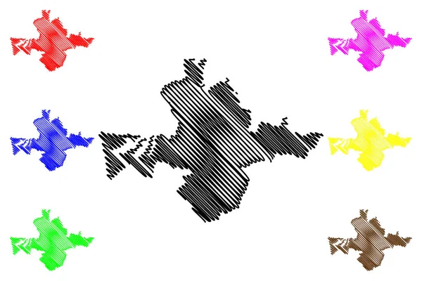 Banska Bystrica City Eslováquia República Eslovaca Mapa Ilustração Vetorial Esboço — Vetor de Stock