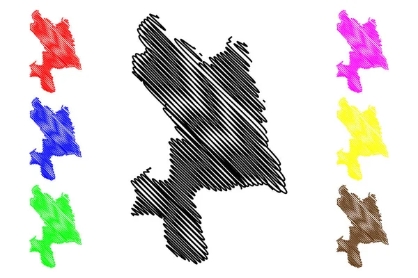 Kosice City Eslováquia República Eslovaca Mapa Ilustração Vetorial Esboço Rabiscos —  Vetores de Stock