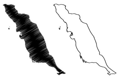 Buşehr Eyaleti (il, Iran, Iran İslam Cumhuriyeti, İran) harita vektör çizim, karalama taslak Buşehr harita