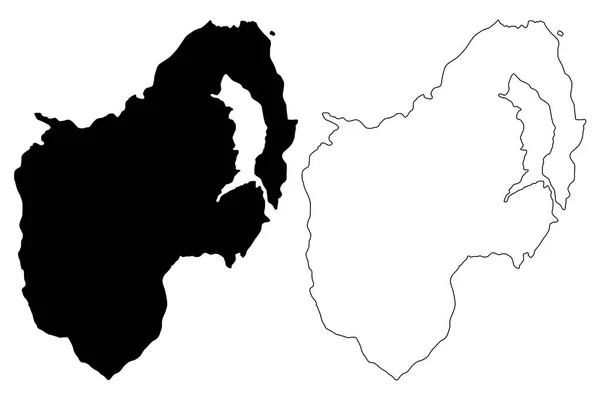 ダウン州 イギリス 北アイルランド 北アイルランドの郡 地図ベクトル図 地図をフリーハンド スケッチ — ストックベクタ