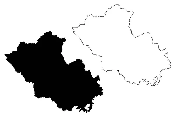 County Fermanagh Vereinigtes Königreich Nordirland Grafschaften Nordirland Kartenvektorillustration Kritzelskizze Fermanagh — Stockvektor