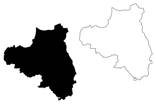 County Londonderry Vereinigtes Königreich Nordirland Grafschaften Nordirland Kartenvektorillustration Kritzelskizze County — Stockvektor