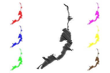 Aswan Governorate (Mısır illeri, Mısır Arap Cumhuriyeti) harita vektör çizim, karalama taslak Asvan Haritası