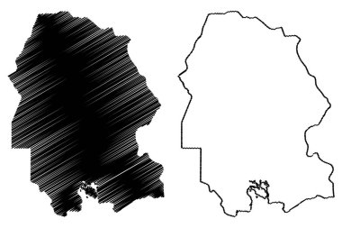 Huzistan Eyaleti (il, Iran, Iran İslam Cumhuriyeti, İran) harita vektör çizim, karalama taslak Huzistan harita