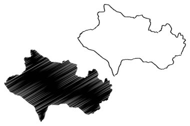 Luristan Eyaleti (il, Iran, Iran İslam Cumhuriyeti, İran) harita vektör çizim, karalama taslak Luristan (Lurestan, Loristan) harita