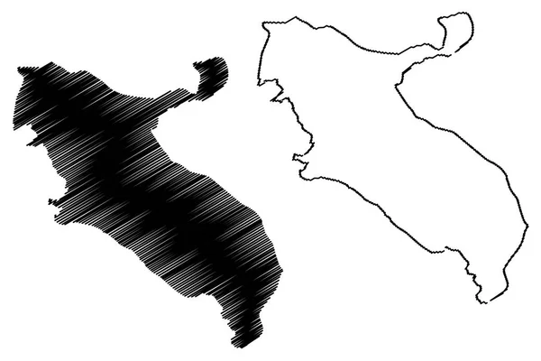 Ilam Provinz Provinzen Iran Islamische Republik Iran Persien Kartenvektorillustration Kritzelskizze — Stockvektor