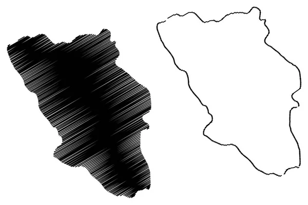 Chaharmahal Bakhtiari 伊朗伊斯兰共和国 伊朗伊斯兰共和国 地图矢量插图 涂鸦素描 Chahar Mahaal Bakhtiari — 图库矢量图片