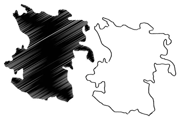 ハマダーン州 イラン イスラム共和国イランの地方ペルシャ 地図ベクトル図 フリーハンド スケッチ ハマダーン地図 — ストックベクタ