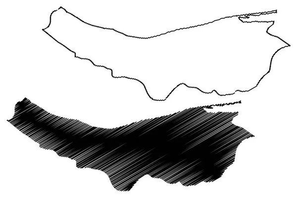 Mazandaran Provinz Provinzen Iran Islamische Republik Iran Persien Kartenvektorillustration Kritzelskizze — Stockvektor