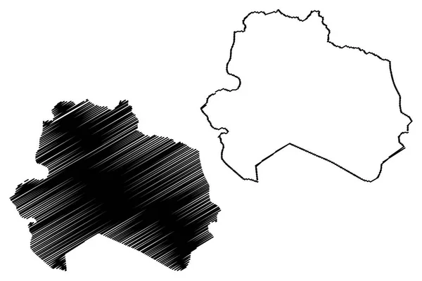 北ホラーサーン州 イラン イスラム共和国イランの地方ペルシャ 地図ベクトル図 フリーハンド スケッチ北ホラーサーン州地図 — ストックベクタ