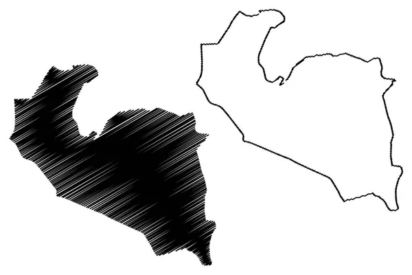 Südkhorasan Provinz Provinzen Iran Islamische Republik Iran Persien Kartenvektorillustration Kritzelskizze — Stockvektor