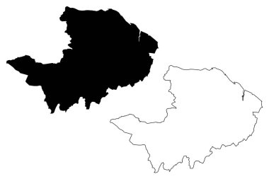 Renfrewshire (İngiltere, İskoçya, yerel yönetim İskoçya'da) harita vektör çizim, karalama taslak Renfrewshire harita