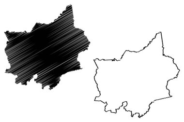 Binh Phuoc il (Vietnam Sosyalist Cumhuriyeti, Vietnam alt bölümleri) harita vektör çizim, karalama taslak Tinh Binh Phuoc harita