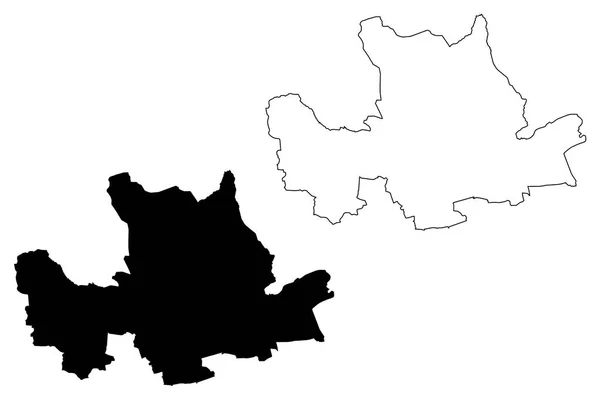 East Dunbartonshire Wielka Brytania Szkocja Samorządu Szkocji Mapa Wektorowa Szkic — Wektor stockowy