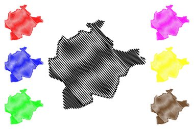 Haut-Lomami il (Demokratik Cumhuriyeti Kongo Cumhuriyeti, Kongo, Drc, Kongo-Kinşasa) harita vektör çizim, karalama taslak Haut - Lomami harita
