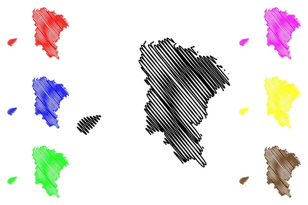 莫努菲亚省 埃及省 阿拉伯埃及共和国 地图向量例证 涂鸦素描莫努菲亚地图 — 图库矢量图片