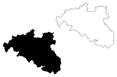 Doğu Renfrewshire (İngiltere, İskoçya, yerel yönetim İskoçya'da) harita vektör çizim, karalama taslak Doğu Renfrewshire harita