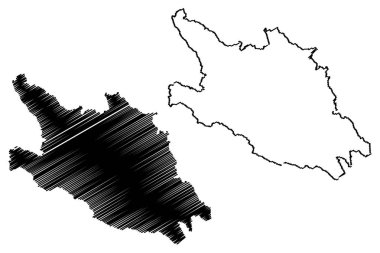 Hoa Binh il (Vietnam Sosyalist Cumhuriyeti, Vietnam alt bölümleri) harita vektör çizim, karalama taslak Tinh Hoa Binh harita