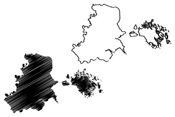 ハイフォン省 ベトナム社会主義共和国 ベトナムの細分化 自治体 地図ベクトル図 フリーハンド スケッチ ハイフォン にはバッハとカットバ島 — ストックベクタ