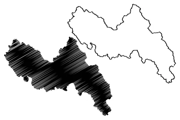 ライチャウ ベトナム社会主義共和国 ベトナムの行政区画 地図ベクトル図 フリーハンド スケッチ Tinh ライチャウ地図 — ストックベクタ