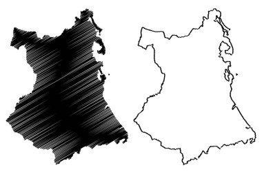 Phu Yen il (Vietnam Sosyalist Cumhuriyeti, Vietnam alt bölümleri) harita vektör çizim, karalama taslak Tinh Phu Yen harita