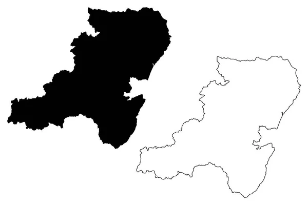 Aberdeenshire United Kingdom Scotland Local Government Scotland Map Vector Illustration — Stock Vector