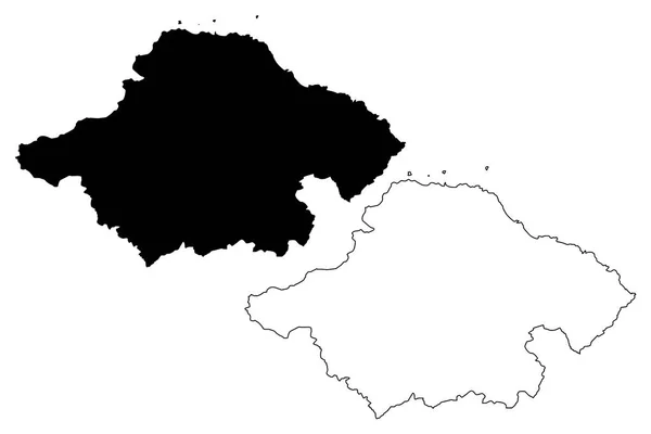 东洛兴岛 苏格兰 地方政府在苏格兰 地图向量例证 涂鸦速写英国菲菲地图 — 图库矢量图片