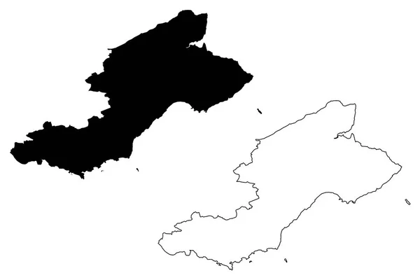 Fife Verenigd Koninkrijk Schotland Lokale Overheid Schotland Kaart Vectorillustratie Krabbel — Stockvector