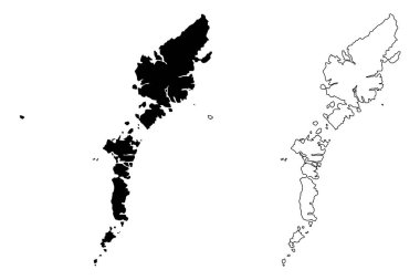 Comhairle nan Eilean Siar (İngiltere, İskoçya, yerel yönetim İskoçya'da) harita vektör çizim, karalama taslak Na h-Eileanan Siar (Outer Hebrides ve Isle of Lewis) göster