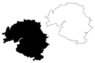 Perth ve Kinross (İngiltere, İskoçya, yerel yönetim İskoçya'da) vektör çizim, karalama taslak Perth ve Kinross harita Haritası