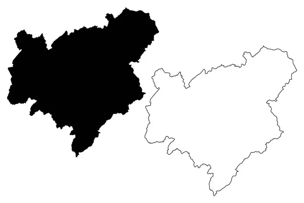 苏格兰边境 苏格兰 苏格兰地方政府 地图矢量插图 涂鸦素描苏格兰边界地图 — 图库矢量图片