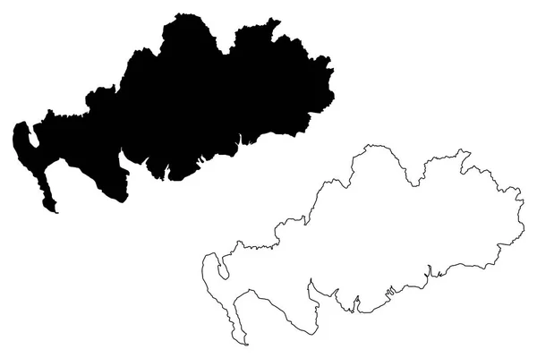 Dumfries Galloway United Kingdom Scotland Local Government Scotland Mapa Vector — Archivo Imágenes Vectoriales