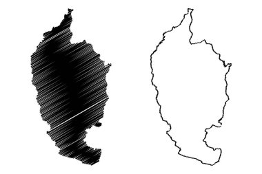 Maha Sarakham il (Tayland Tayland, Siam, il) harita vektör çizim, karalama taslak Mahasarakham harita