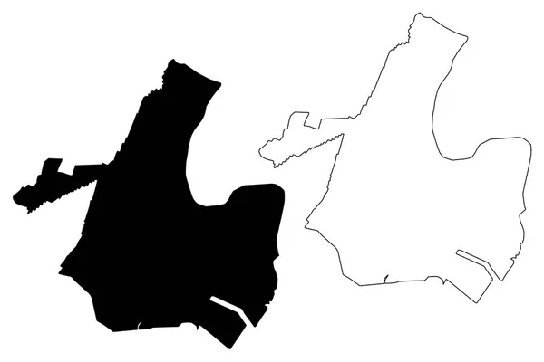 Newark Stad Usa Städer Förenta Staterna Usa Karta Vektorillustration Frihand — Stock vektor