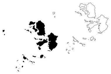 Incheon (Güney Kore, Kore Cumhuriyeti, Rok, Güney Kore özel şehirler) harita vektör çizim, karalama taslak Incheon Büyükşehir Belediye (İncheon) harita