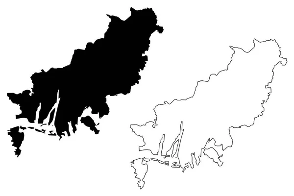 Busan Sydkorea Republiken Korea Rok Särskilda Städer Sydkorea Karta Vektorillustration — Stock vektor