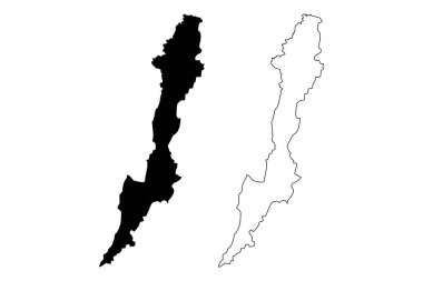 Başkent Bölgesi (Kolombiya, Kolombiya Cumhuriyeti, Kolombiya bölümler) harita vektör çizim, karalama taslak Bogota (Distrito sermaye, Bogota, DC, Santa Fe de Bogota) göster