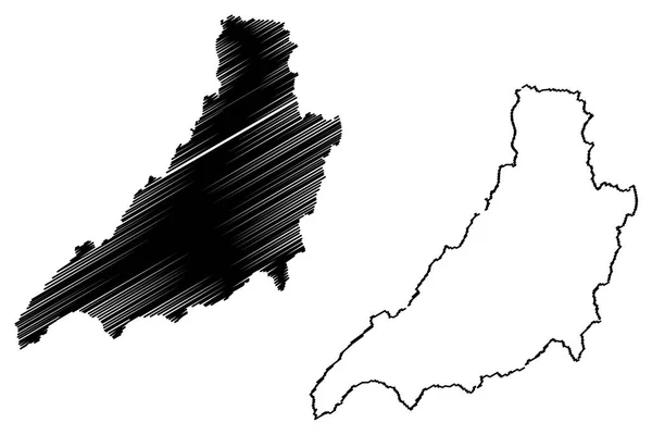 Província Phrae Reino Tailândia Sião Províncias Tailândia Mapa Ilustração Vetorial —  Vetores de Stock