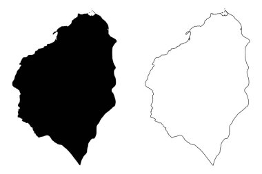 Atlantico bölümü (Kolombiya, Kolombiya Cumhuriyeti, Kolombiya bölümler) harita vektör çizim, karalama taslak bölümü Atlantik harita