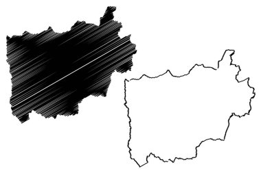 Ratchaburi il (Tayland Tayland, Siam, il) harita vektör çizim, karalama taslak Ratchaburi harita